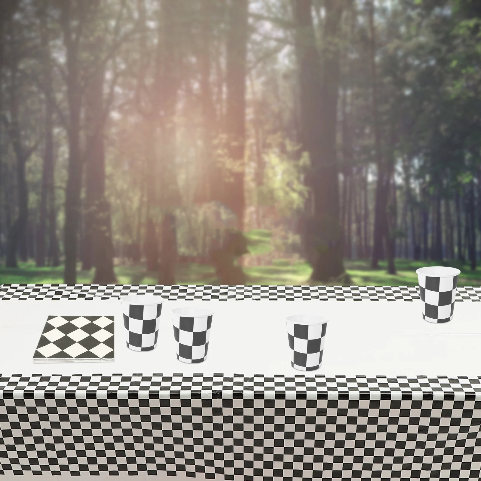 

Race Car Birthday Party Decorations White Plates Racing Napkins Decorative Paper