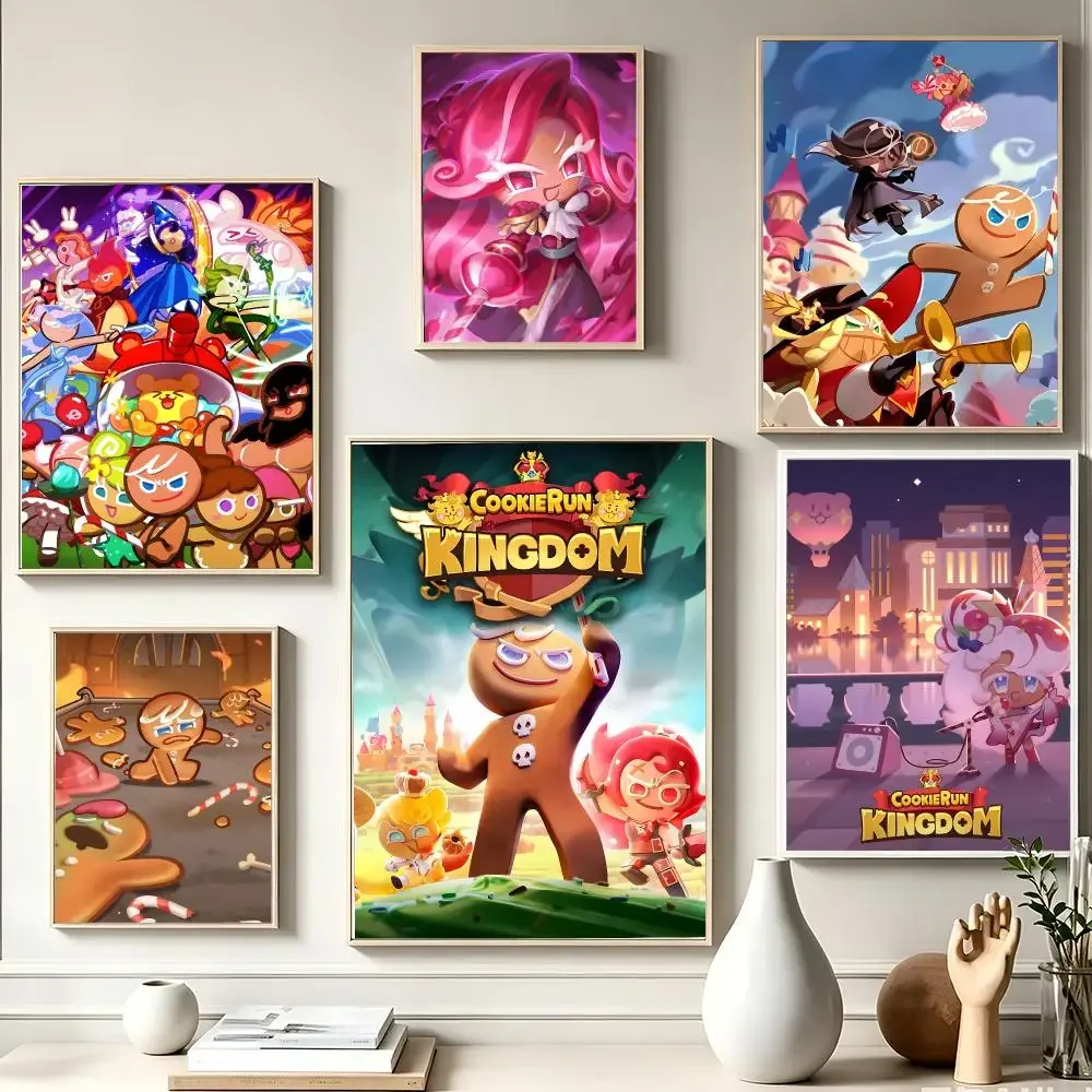 Cookie Run Kingdom CRK Ginger Brave Devsisters Mobile RPG Aesthetic Poster Mid-Century Moisture-Proof Textured Replica Canvas