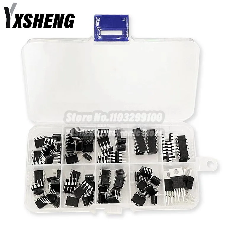 85PCS/Set Integrated Circuit DIP IC JRC4558 LM358 LM386 LM324 LM393 LM339 NE5532 UA741 TDA2030 TDA2822 Electronic Components Kit