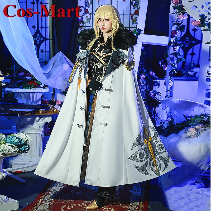 

Cos-Mart Game Genshin Impact Lumine Cosplay Costume Fatui Fashion Cloak Combat Uniform Activity Party Role Play Clothing