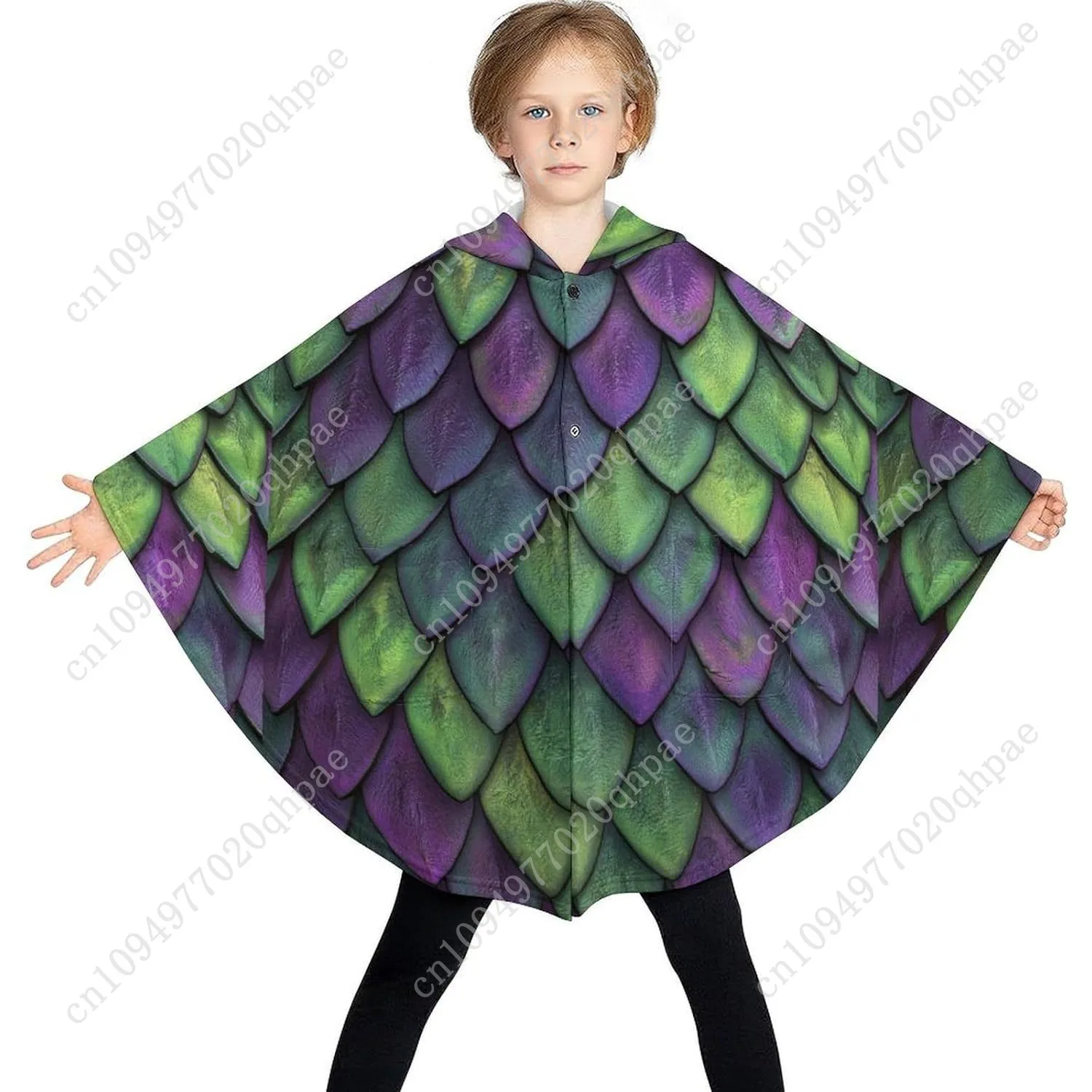 Pull couverture en flanelle confortable, sweat à capuche surdimensionné violet Dragon Scales avec poches pour enfants et adolescents