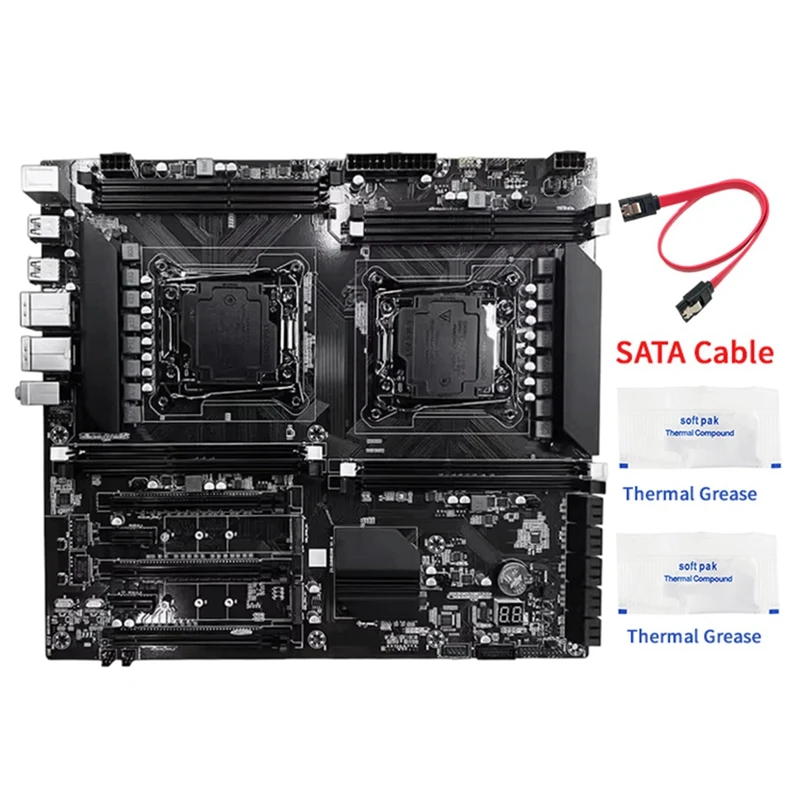 ◉X99 Dual-Socket Motherboard Kit LGA2011-3 Dual Ethernet Ports Supports 8XDDR3 RAM Memory X99 DDR3 Motherboard