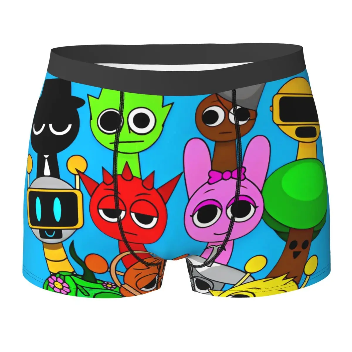 

Sprunki Incredibox Game Нижнее белье Мужские трусы Эластичные шорты-боксеры с принтом Модные шорты Трусы большого размера 2XL