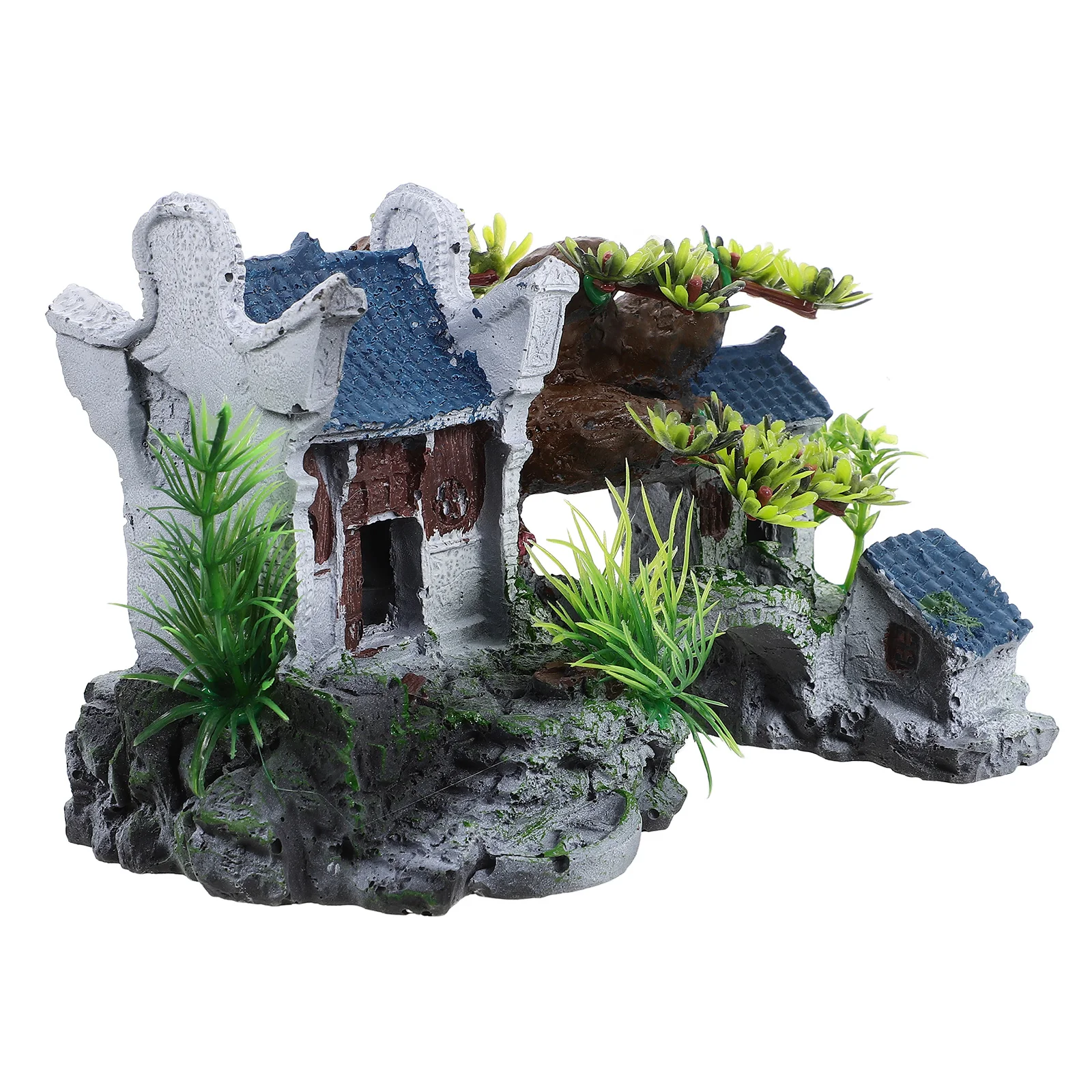 

Artificial Resin Fish Tank Decorations Lightweight Rockery Aquarium Cottage Model Home Office Pet Supplies ornaments for fish