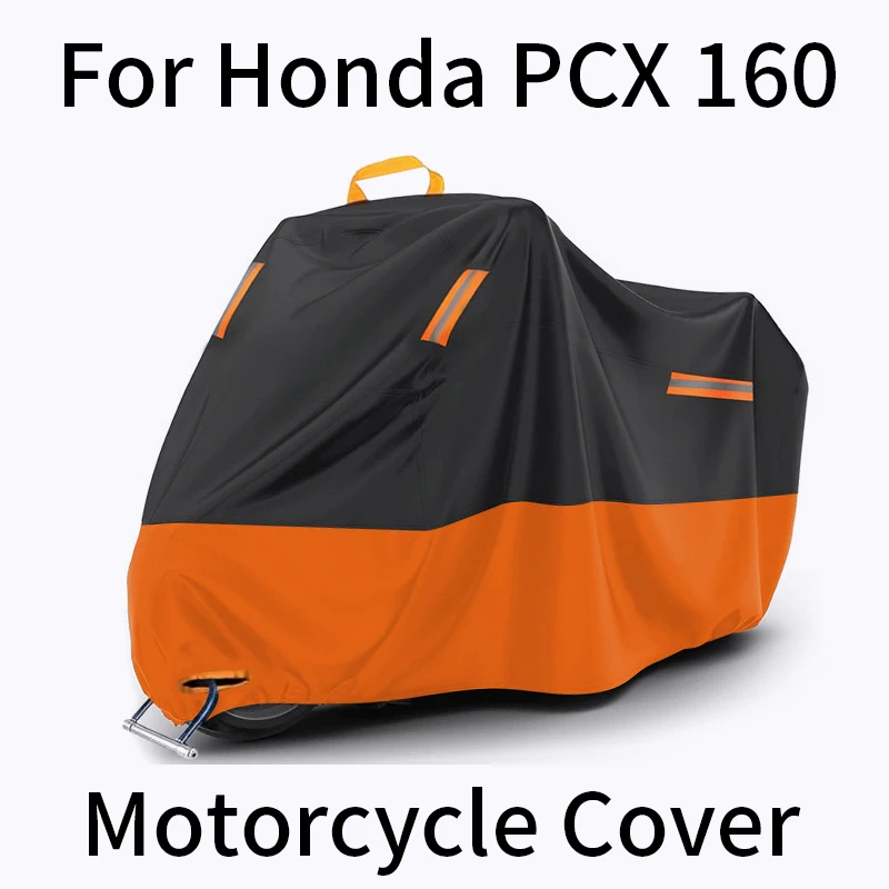 

For Honda PCX 160, Waterproof UV Dustproof Motorcycle Cover with Reflective Strips, Lock Holes & Storage Bag