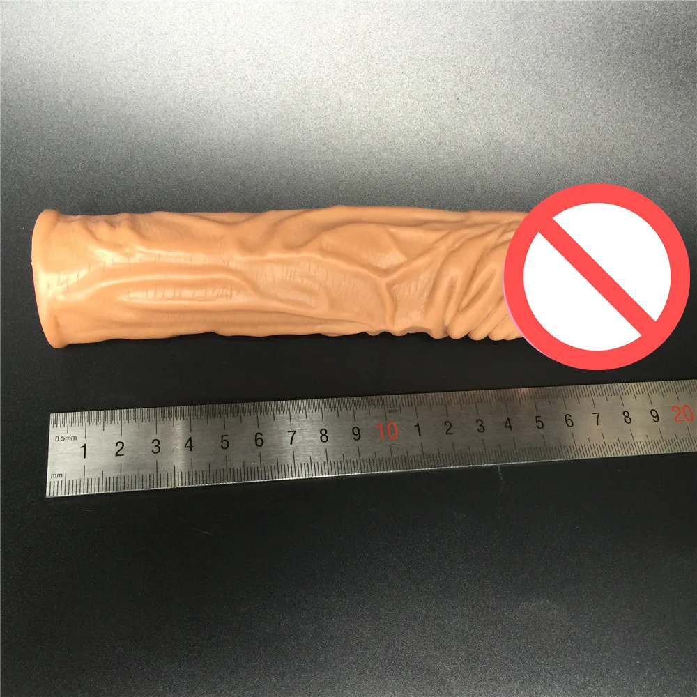 19*4 CM Super realistic and soft  penis extension sleeve increase in length girth sex toys for men penis enlarger