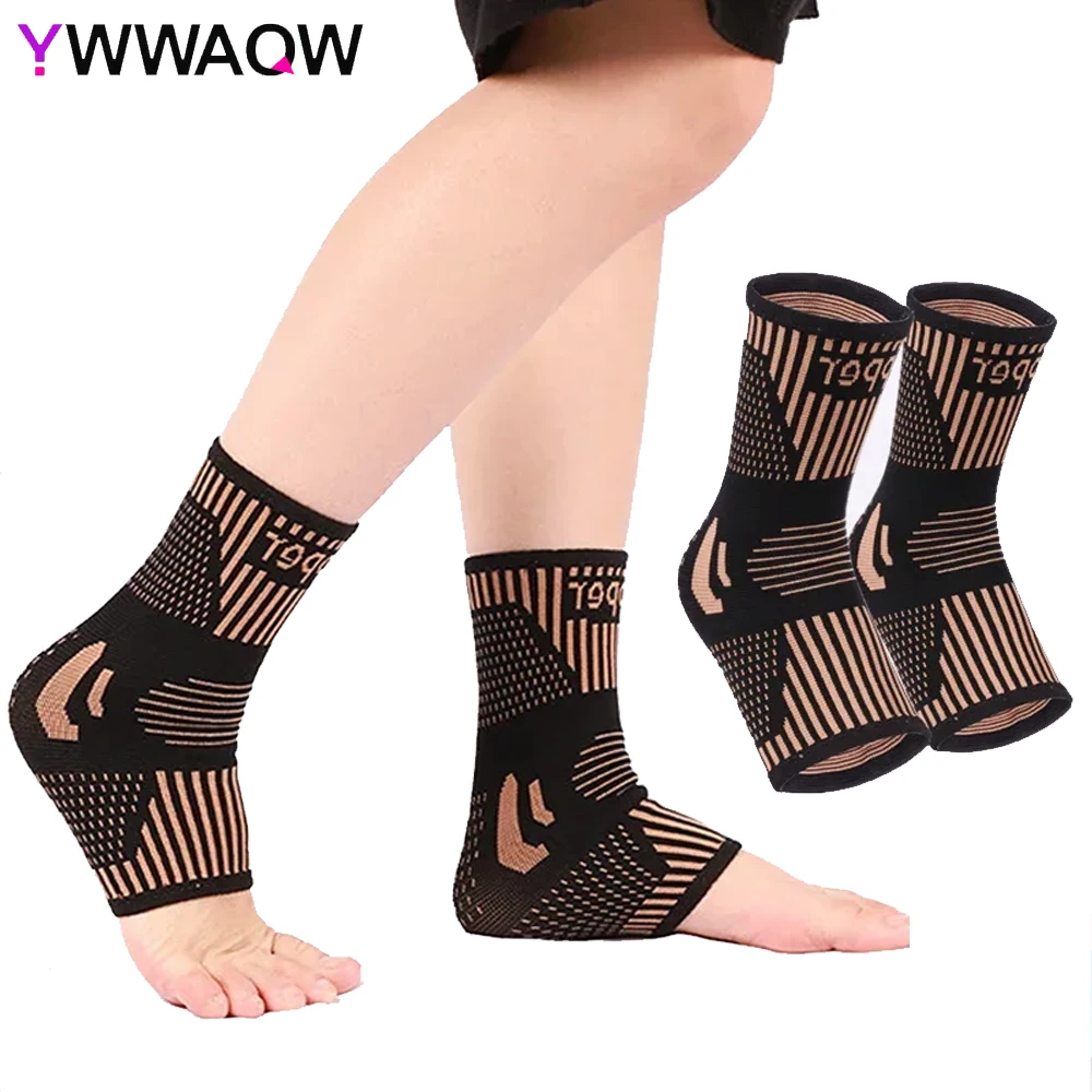 Copper Ankle Support Brace,1Pcs Ankle Compression Sleeve Socks,Plantar Fasciitis Socks for Men Women Plantar Fasciitis,Sports