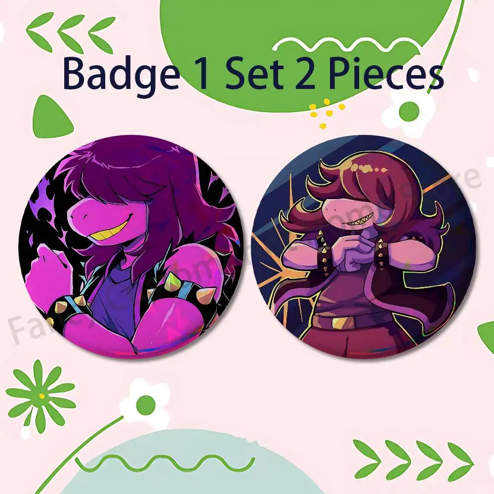 S-Susie D-Deltarune Pins 58mm Cute Cartoon Badge Handmade Brooches for Backpack Accessories - view 6