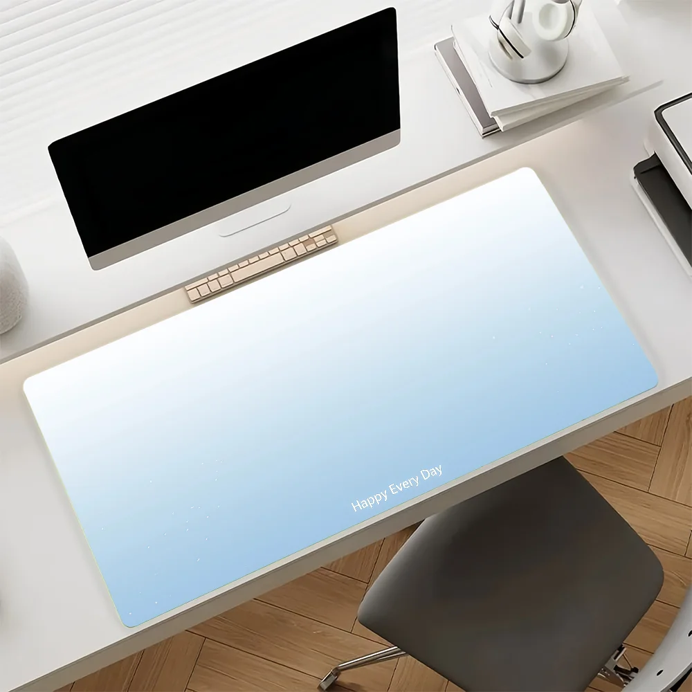 White Pink Blue Gradient Color Mouse Pad Anti Slip Rubber Edge Locked Thickened Laptop Gaming Desk Mat
