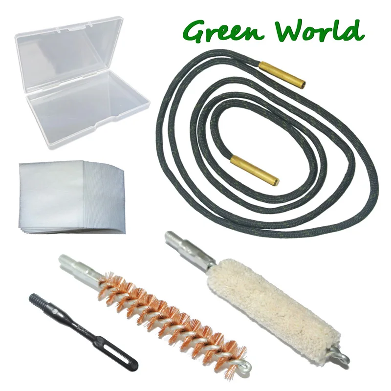 Green World  .17cal .22cal .25cal.270cal .30cal 9mm .40cal .45cal  Bore Brush Kit,Gun Clean Brush for Rifle Pistol