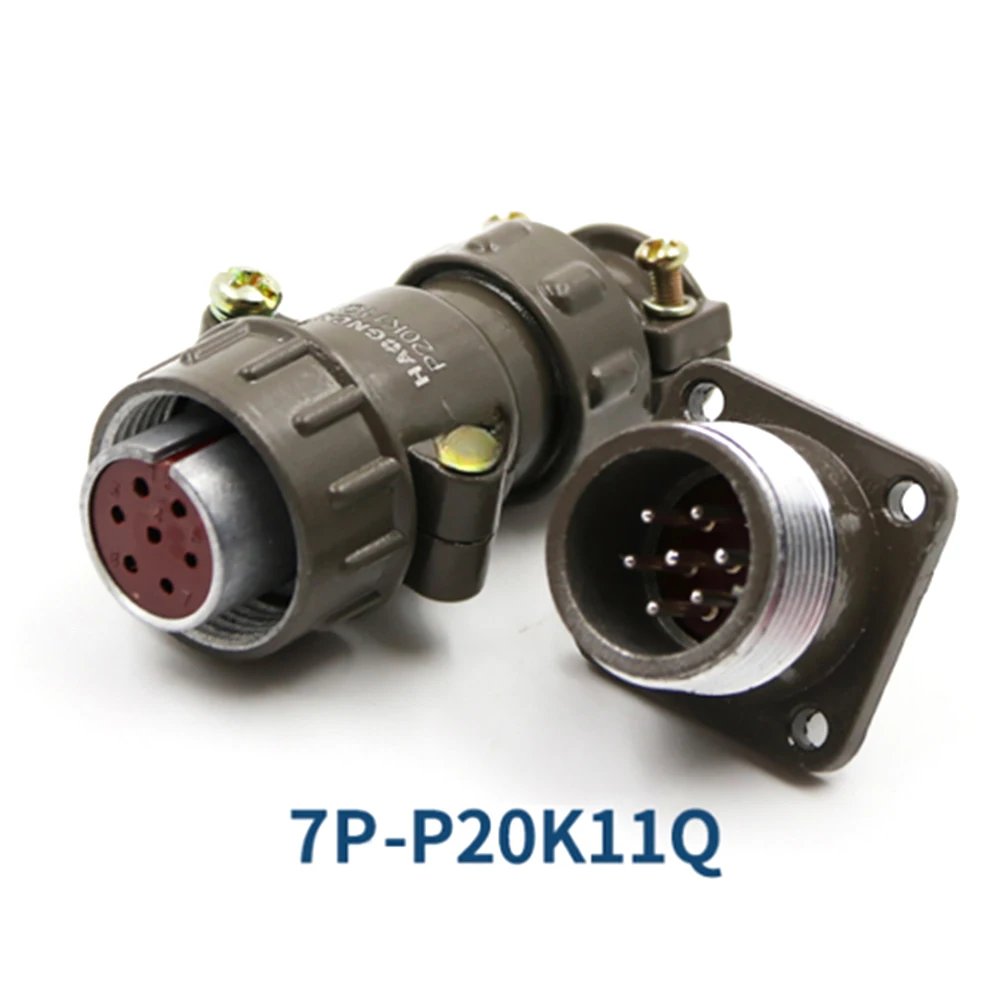 Engineered P20K6Q Aviation Connector with M20 Flange Mount for 2 Pin 3 Pin 4 Pin 5 Pin 7 Pin Industrial Wiring