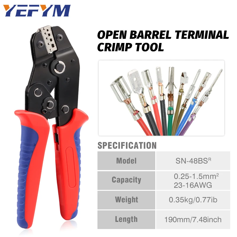 Crimping Pliers SN-48BS(=SN-48B+SN-28B) More Jaw for 2.8 4.8 6.3 VH3.96/Tube/Insulation Terminals Electrical Clamp Min Tools