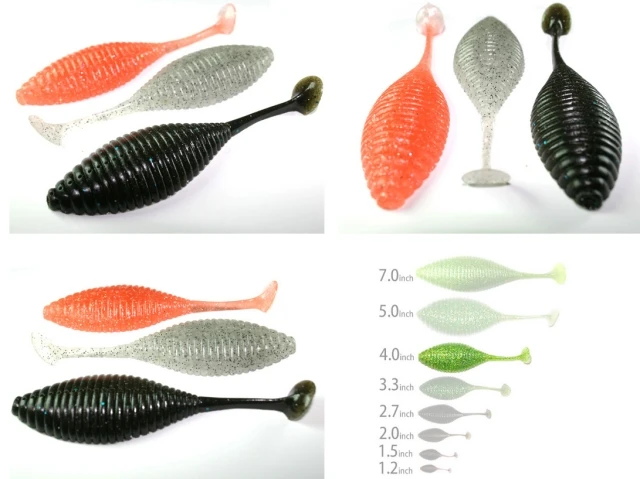 HIDEUP Misplaceed T-tail Flatfish STAGGER TAGGER نوع واسع حلزوني مجاني JIKA طعم ناعم #4