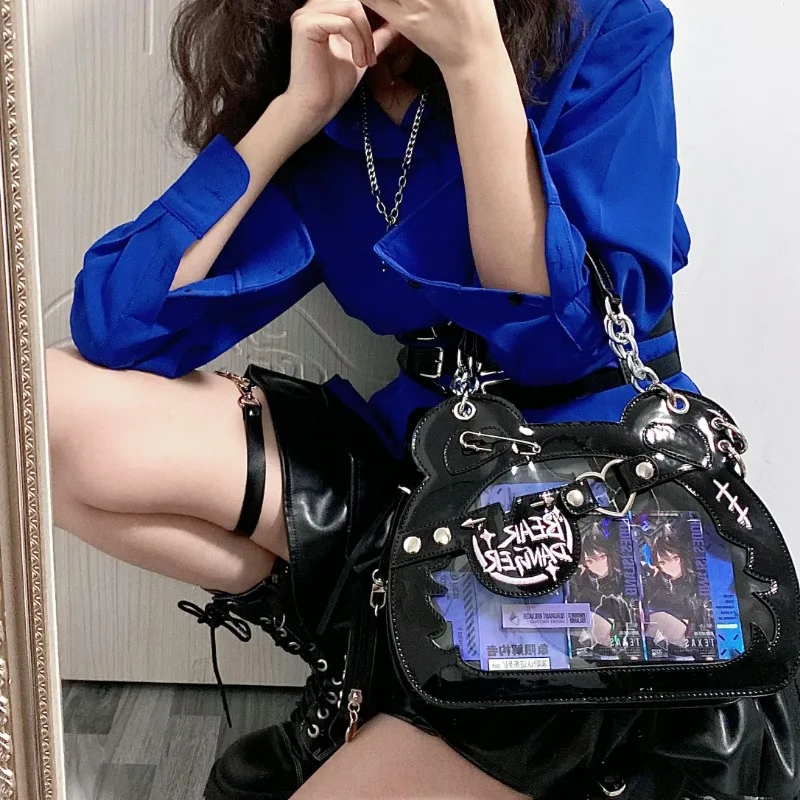 3 Way Ita Bag Autumn 2024 przezroczysta torba Crossbody nowy szykowny miś Kawaii torba na ramię z PU ucha popularne plecaki Bolsos Сумка