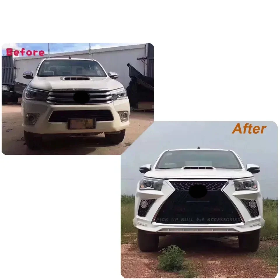 

Front Face Car Bumper for Hilux Rocco Revo Upgrade to LEXUS LX for Hilux Revo 2015-2020 Rocco 2018-2020 Facelift Body Kit