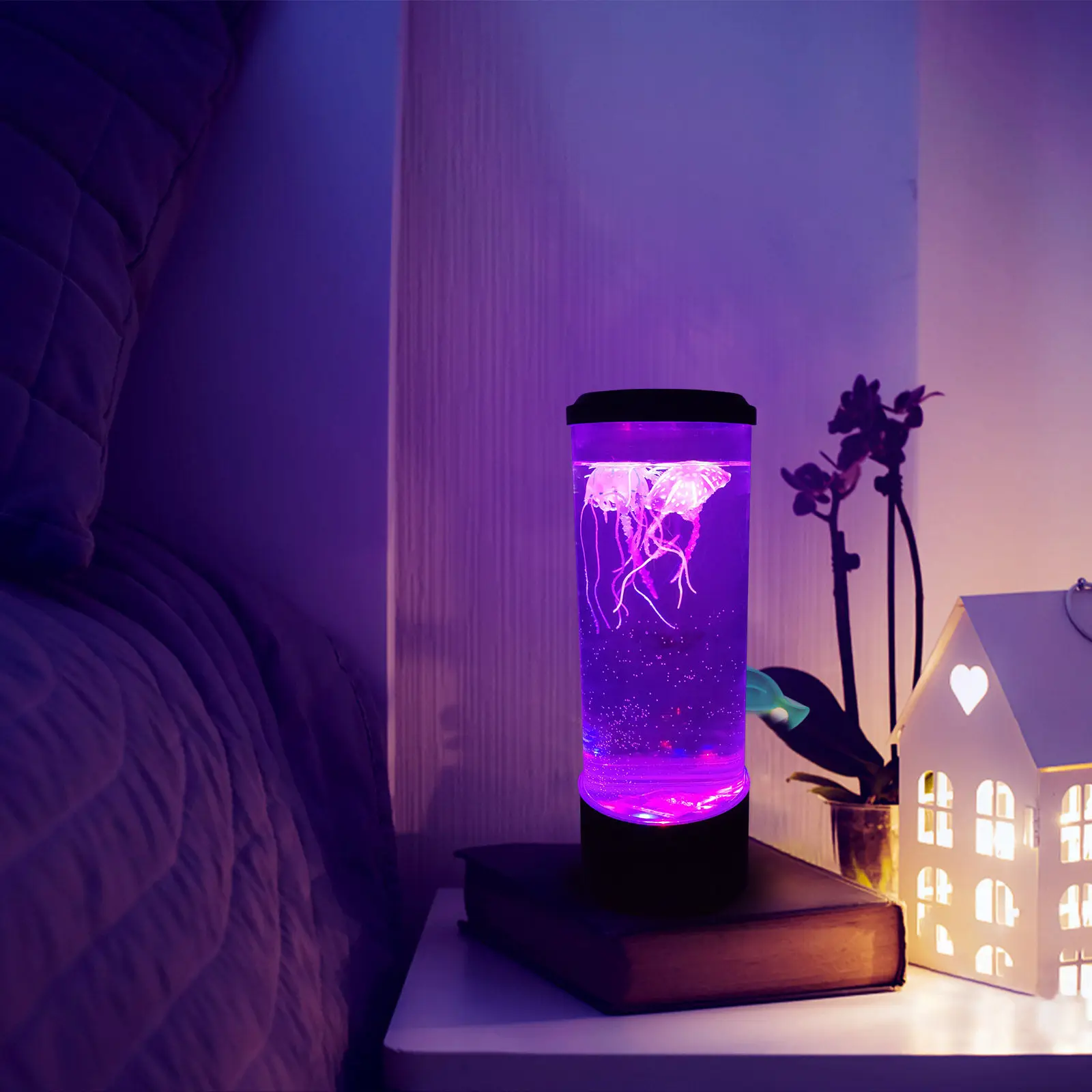 

Набор из 1 светодиодной лампы-медузы с изменением цвета для декора комнаты, рабочего стола, домашнего ночника, имитация медузы, маленькая лампа