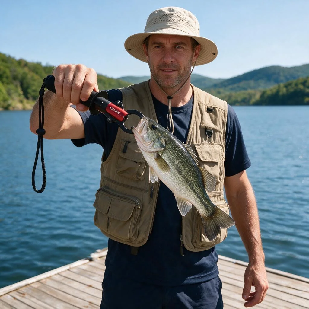Portable Fishing Tool Kit Fish Lip Gripper with 20KG Scale + Quick Hook Remover Stainless Steel Safe Unhook Extractor