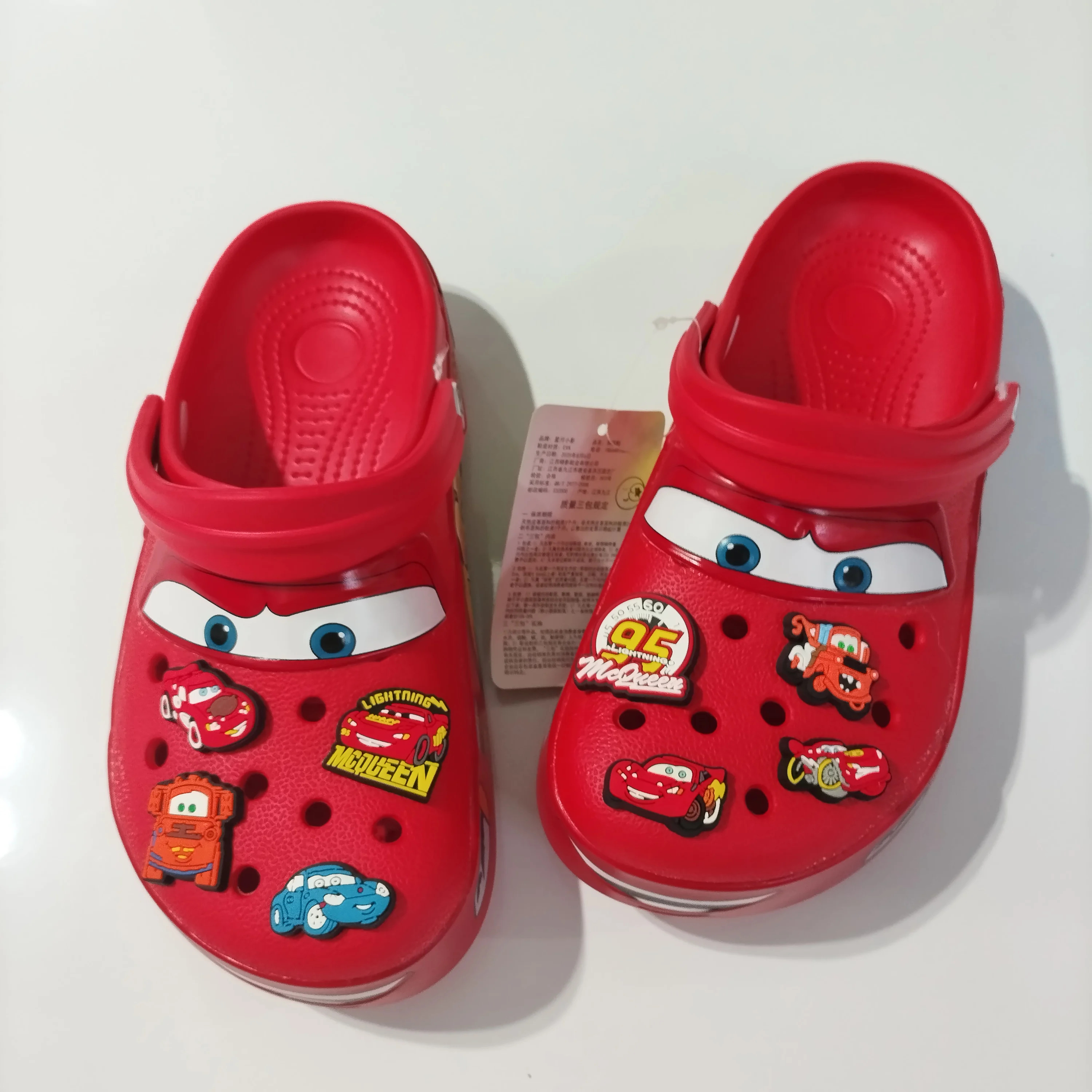 

95 McQueens Pixar Cartoon Breathable EVA Slippers for Adults Waterproof Outdoor Sandals with Flower Detail Casual Slip-On Shoes