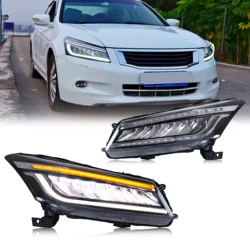 LED Headlights For Honda Accord 2008 2009 2010 2011 2012 8Th GEN With The Start Up Animation Sequential Indicator