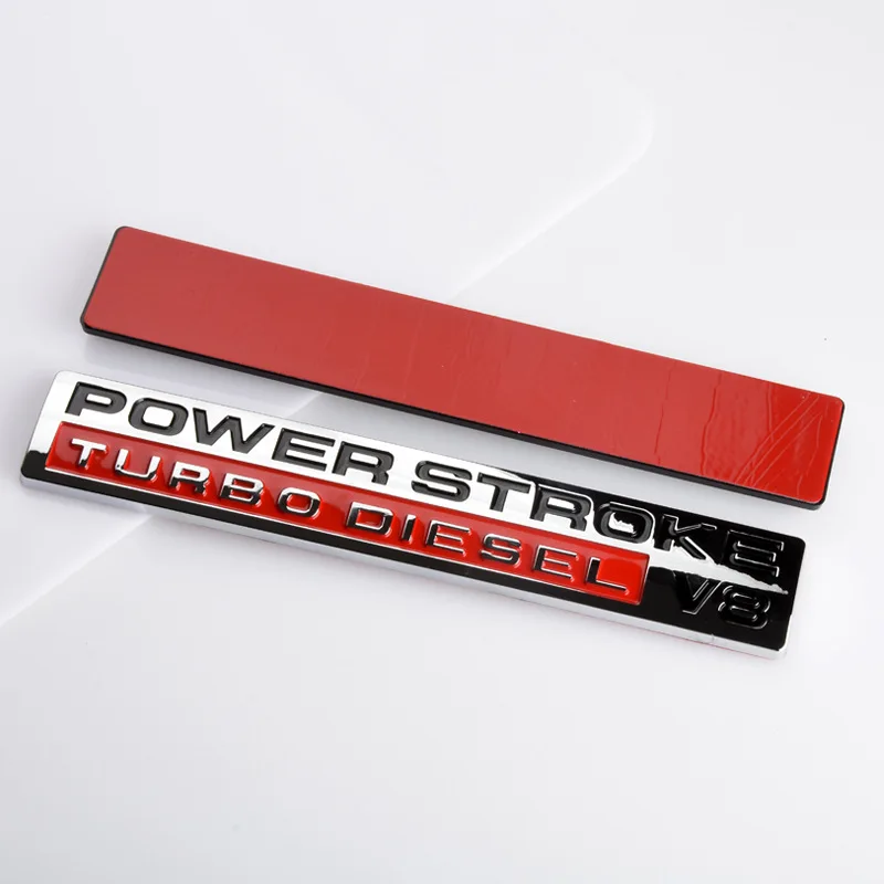 Car Styling 3D POWER STROKE V8 TURBO DIESEL ABS Emblem Rear Trunk Badge Fender Sticker Body Decal for Ford F150 F350 F250 F450