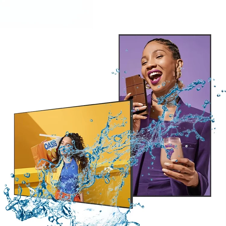 

4K screen Android CMS cloud digital signage wall mounted smart outdoor hushida 55 65 inch waterproof TV