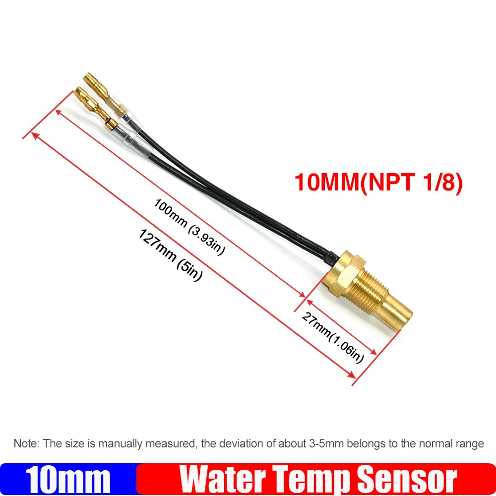 ZMFJH 1/8NPT Water Temperature Sensor Car Meter Temp Sensor 10MM Water Temp Gauge Sensor 301-23ohm Signal