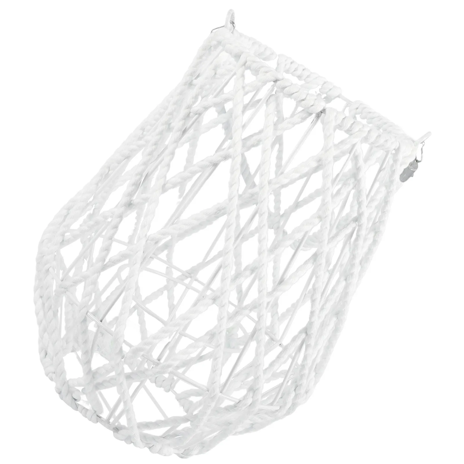 Woven Lantern Decorative Holder with Sturdy Iron Frame and Cotton Thread, Geometric Shape Living Room Decor