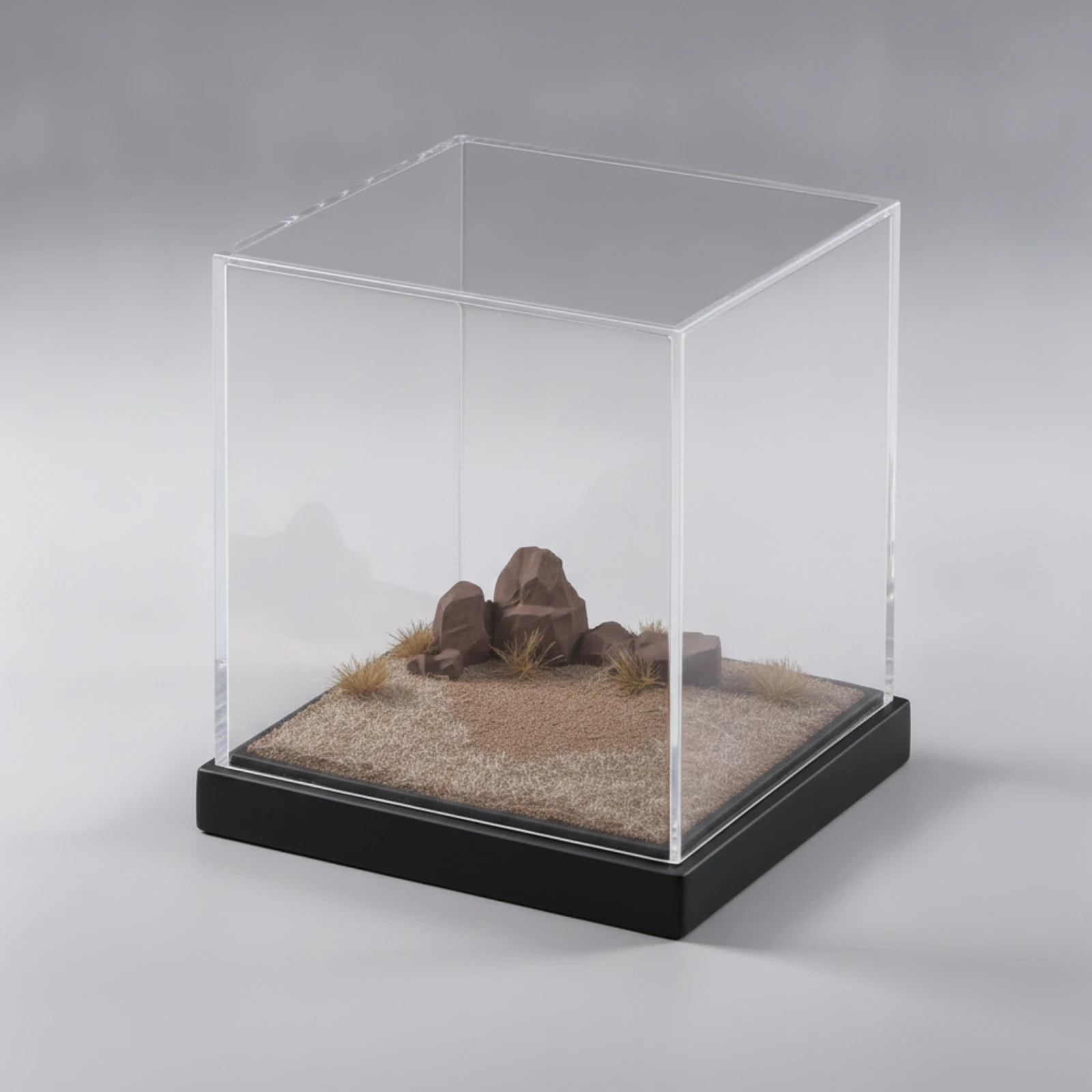 Miniature Scene Platform Clear 1:64 Scale Display Box Mini Showcase Transparent Diorama Compact for Model Car Enthusiasts