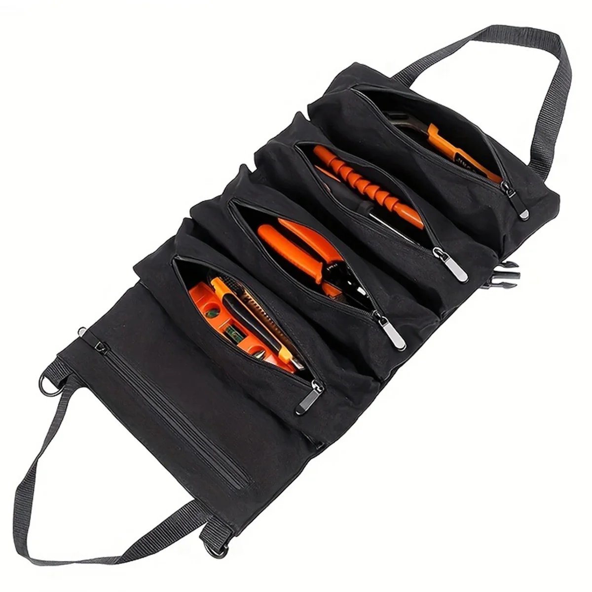 Tool Roll Up Bag Multi-purpose Roll Pouch Canvas Tool Organizer Car First Aid Kit Tool Storage Pack Hanging Carrier Tote