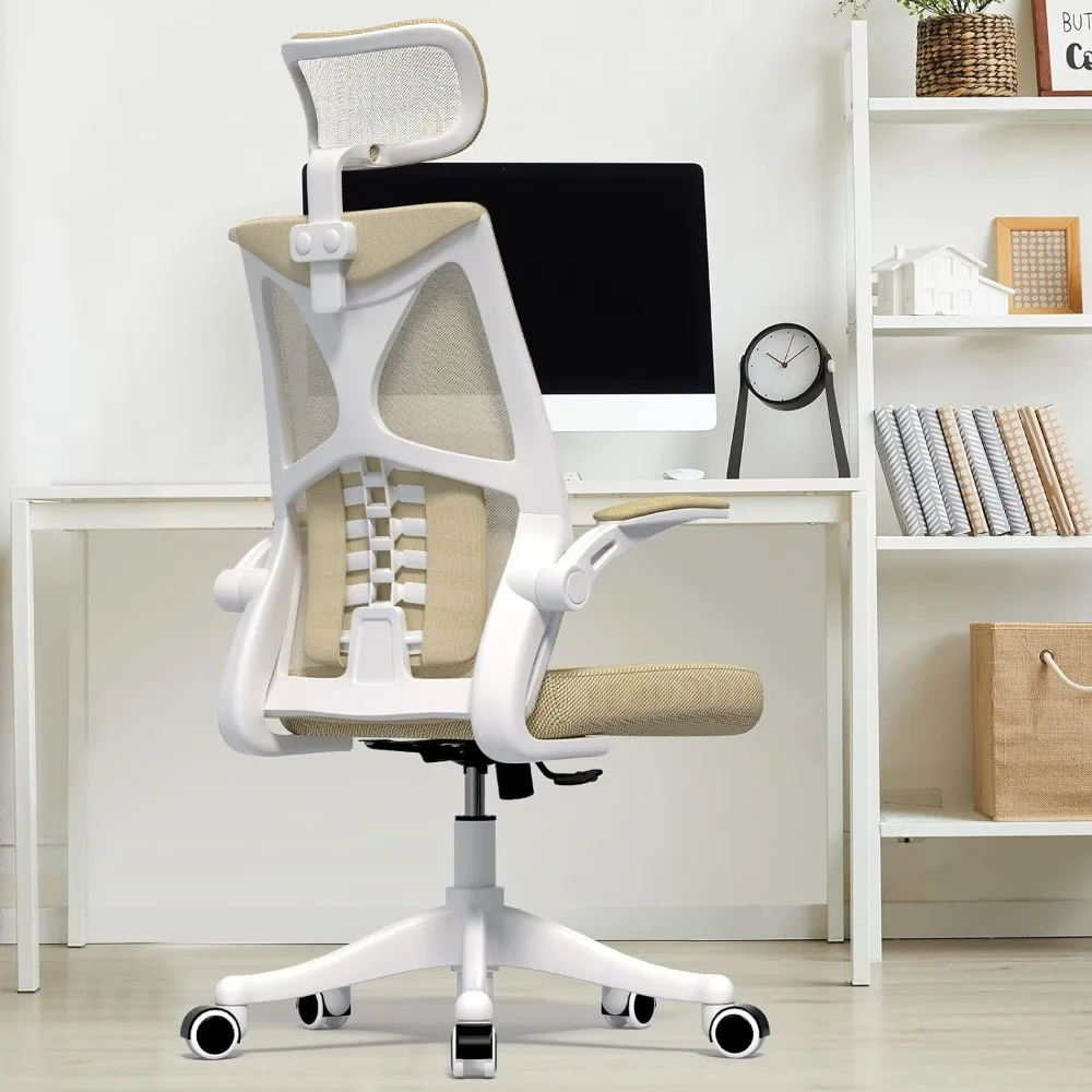 

Office Chair - Comfy Desk Chairs with Wheels and Arms, 350LB Heavy Duty Mesh Computer Chairs with Comfortable Head Lumbar Back