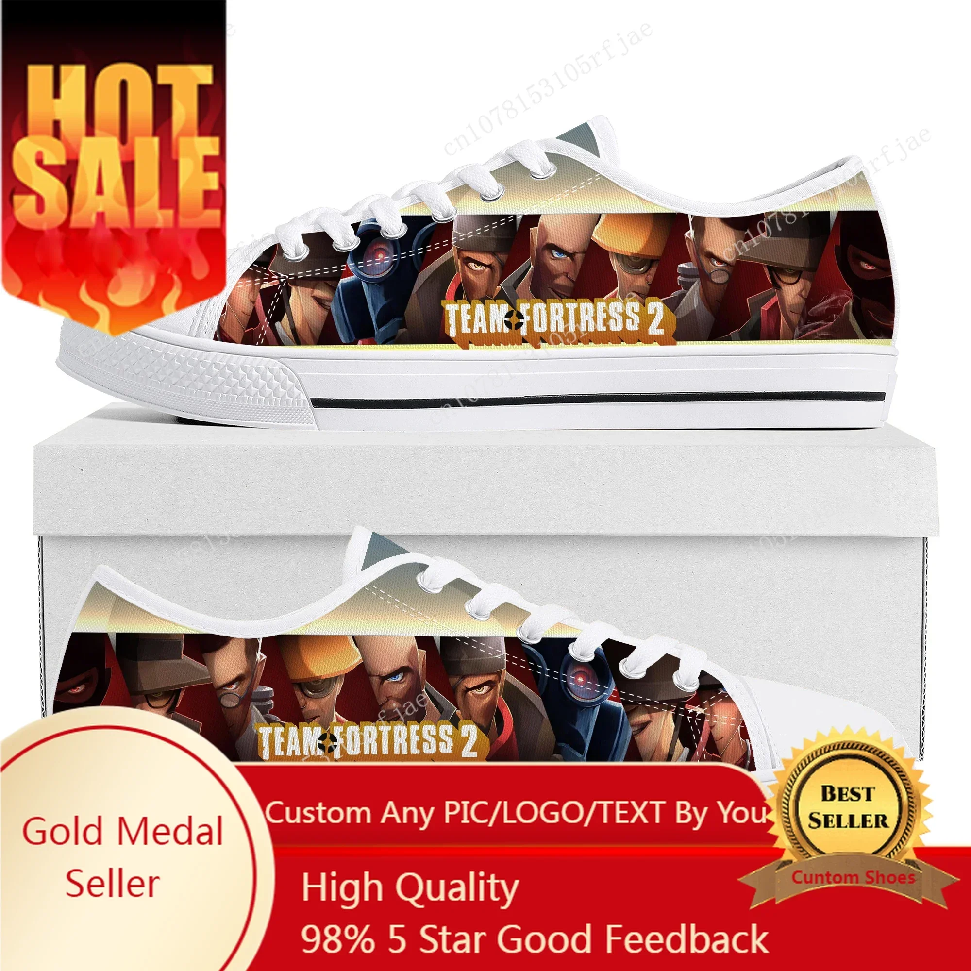Team Fortress 2 Low Top Sneakers Cartoon Game Womens Mens Teenager Canvas Sneaker Couple Fashion Custom Built Shoes