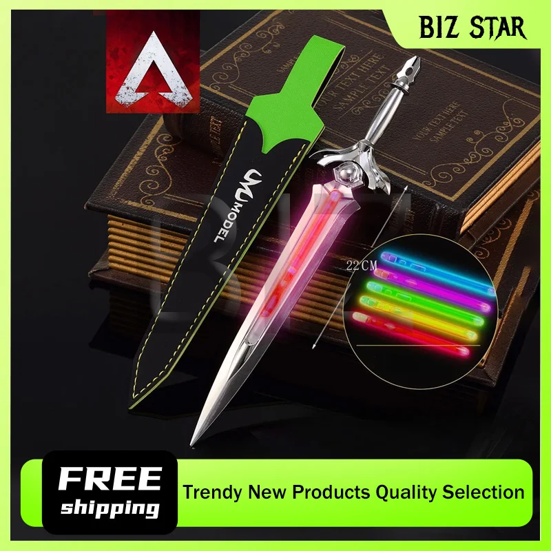 

22 см/8,66 дюйма Valorant Tethered Realms Knife Luminous Version, игровой аксессуар, модель самурайского меча, металлический сувенир, игрушка, подарок