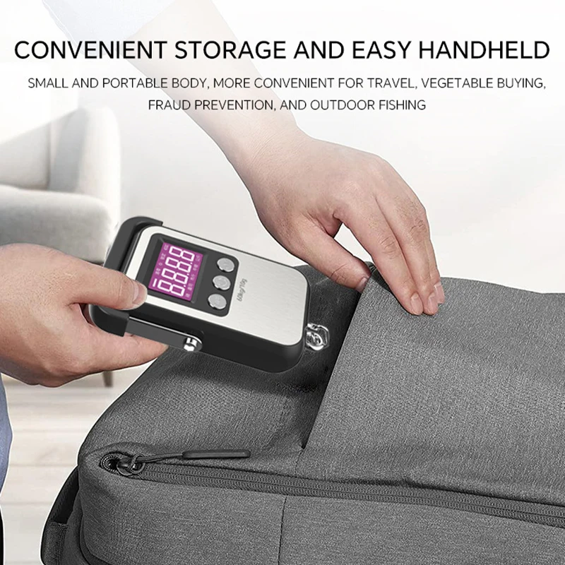 Portable Digital Weight Scale 60kg 10g Electronic Luggage Scale Battery/USB Charging LCD Hanging Hook Scale Weighing Balance - view 6