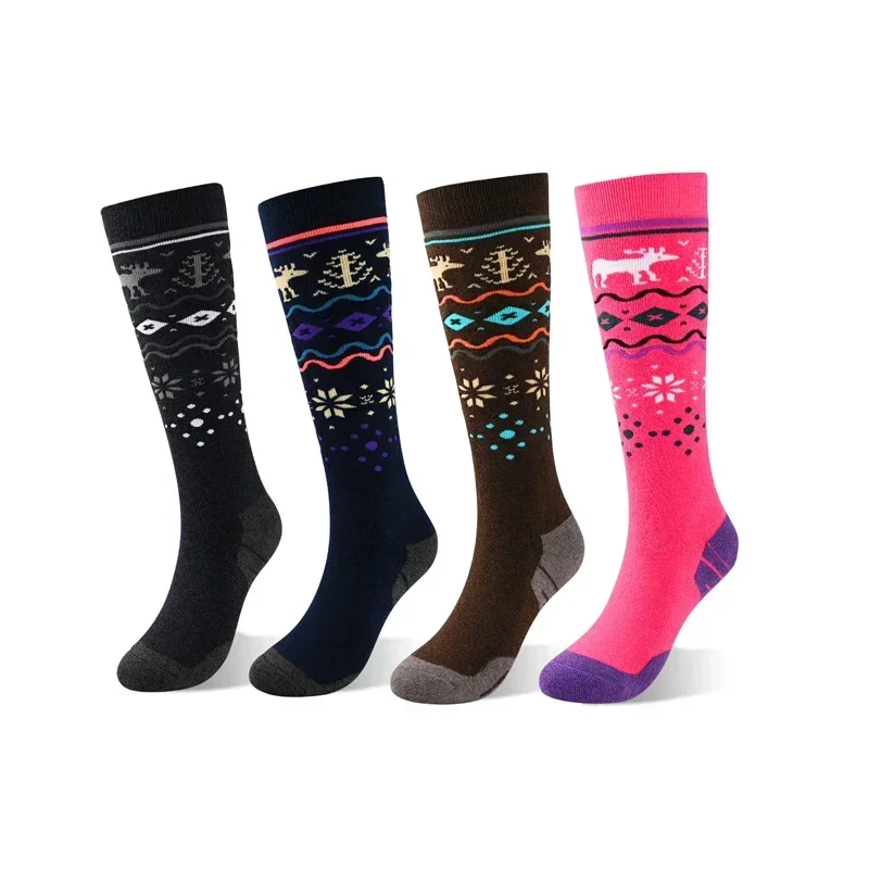 2025 Ski Socks Adults Thickened Thermal Long Tube High Top Socks Outdoor Snowboarding Skiing Warm Prevent Cold Soft Snow Socks