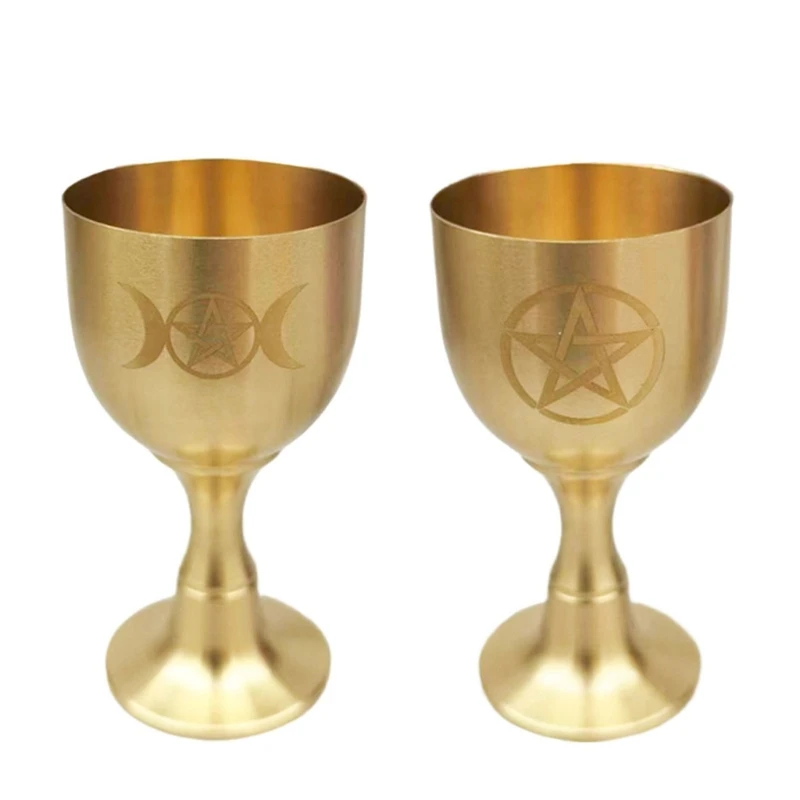 Mystical Brasses Chalice Perfect For Tabletop Decoration Unique High Footed Goblet N2UD
