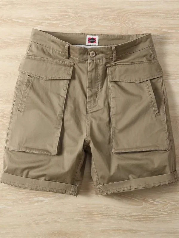 

Новые американские эластичные рабочие шорты для мужчин: модные, ретро, для активного отдыха, с большими карманами, функциональные, свободного кроя, средней длины