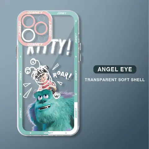 Disney Anime Monsters Inc Case For Apple iPhone 11 14 15 Pro Max 13 12 Mini 7 8 Plus XR X XS 6 6S SE Angel Eye Clear Phone Cover