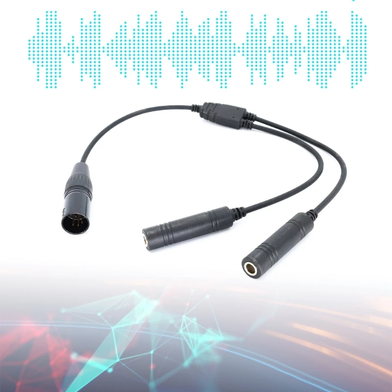 Aviation Headset Adapter Cable GAs Male to XLRs Double Female Connectors GAs Headset to Airbus Intercoms System