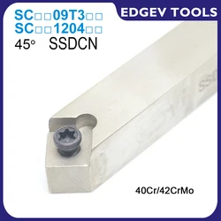 EDGEV SSDCN1212H09 SSDCN1616H09 SSDCN2525M12 SSDCN 1616 2525 SCMT09T304 09T308 SCMT1204008 CNC Lathe Cutter Turning Tool Holder