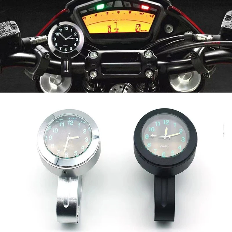 Horloge de guidon de moto à quartz étanche et antichoc, montre universelle pour moto cruiser, dirt bike, motos personnalisées