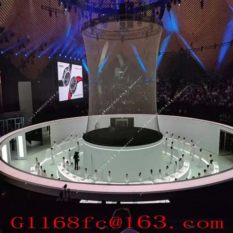 Holographic Projection Screen, Electric Lifting Wedding Banquet Hall, Large Stage, Naked Eye 3D Pole Hanging Screen
