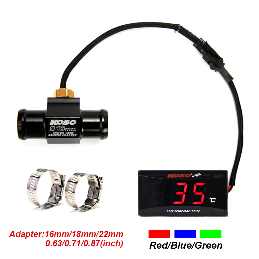 KOSO-medidor de temperatura del agua para motocicleta, Mini termómetro Universal para XMAX300, CB400, MT 07 09, Sensor de carreras para Scooter