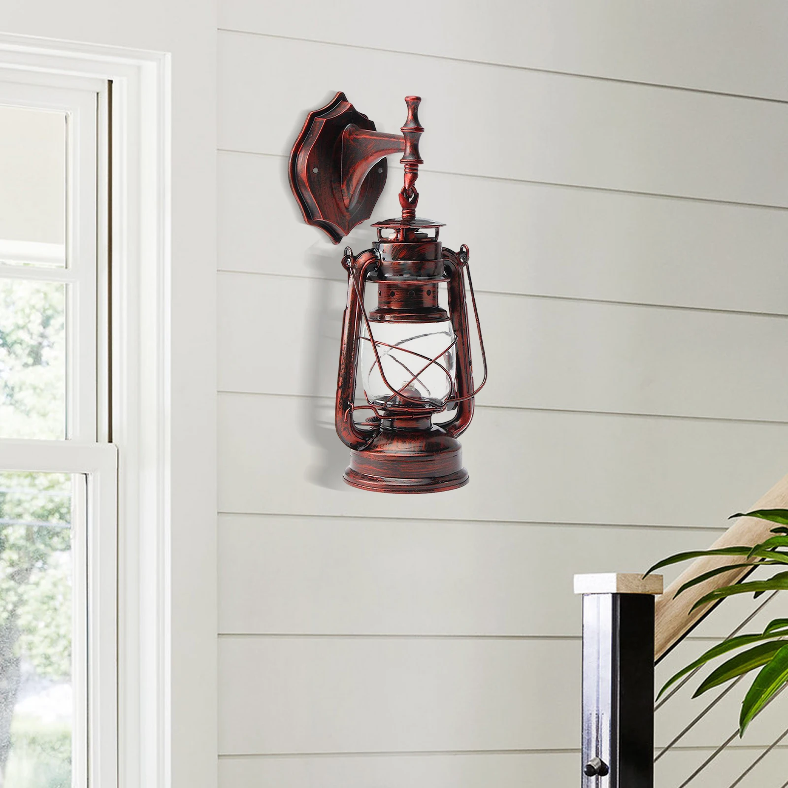 Vintage Country Rustic Indoor Outdoor Garden Petroleum Wall Sconce Lantern Lamp Retro Antique Style Light Fixture E27