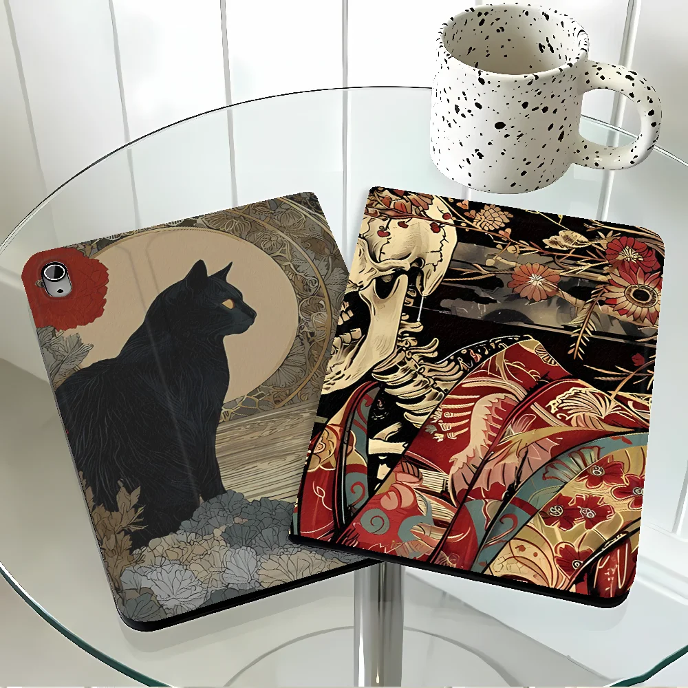 Cartoon Skull Case for Apple iPad 10th 7/8/9th Pro11 13 Air 11 13 M4 M3 M2 A16 2026 with Pencil Slot Air 4/5/6th