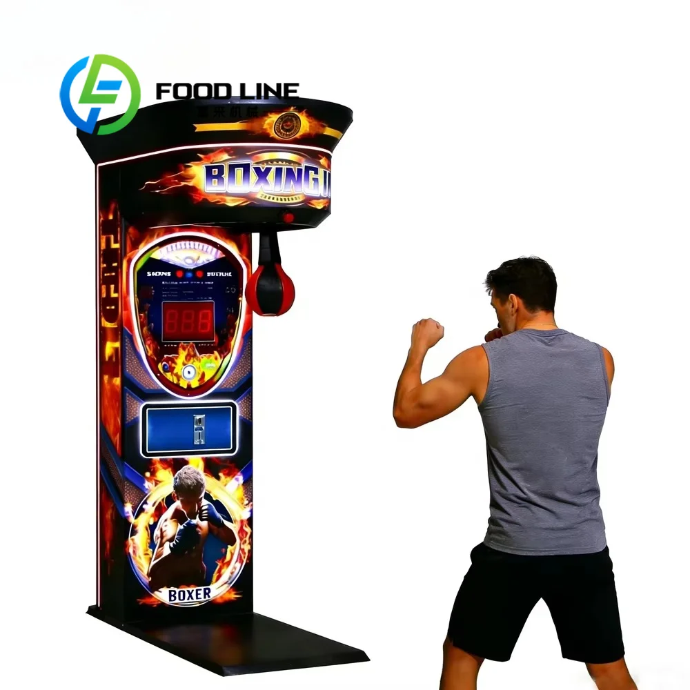 Punch Bag Arcade Game Machine Waterproof Control Panel Acts As Coin Operated Boxing Machine For Outdoor Temporary Festival