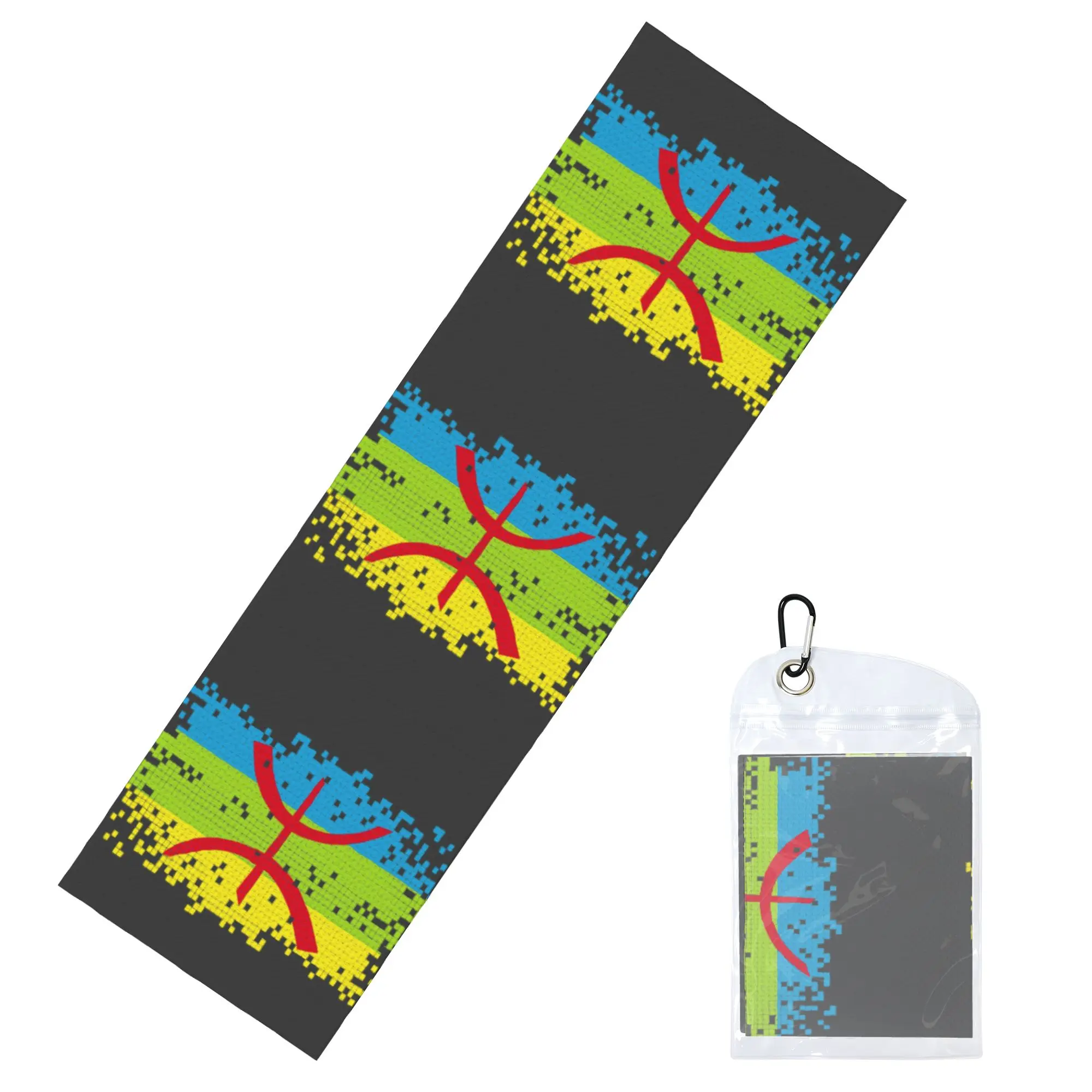 Kabyle Amazigh Flag Cold Exercise Towel Quick Drying Face Towel Berber Proud Fitness  Towels