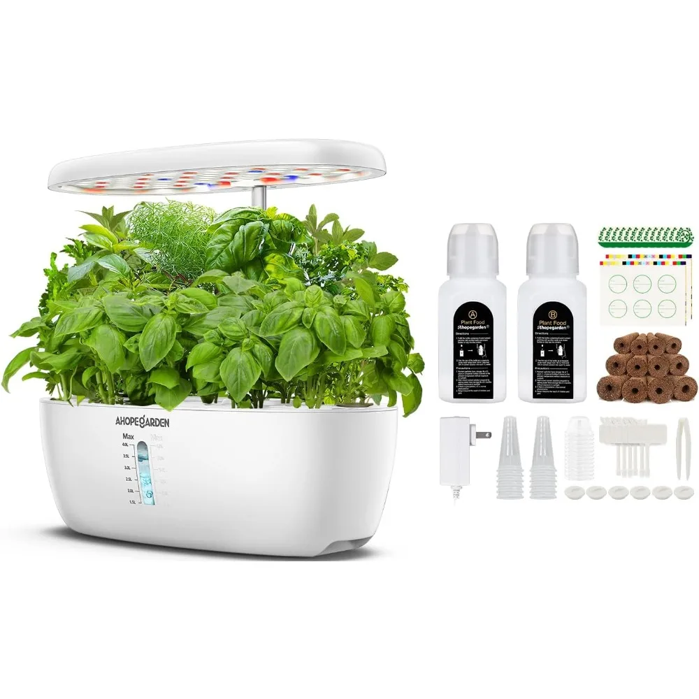 

Indoor Garden Hydroponic Planting System, 12 Pod Plant Germination Kit, Water Planter with LED Growth Light