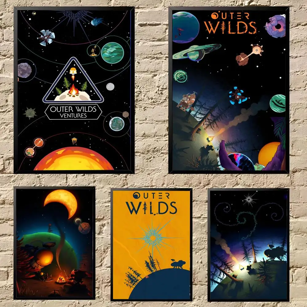 Anime Outer Wilds-S Poster Poster HD Self Adhesive Waterproof Wall Art Ideal For Home Office Dorm Bedroom Great Gift