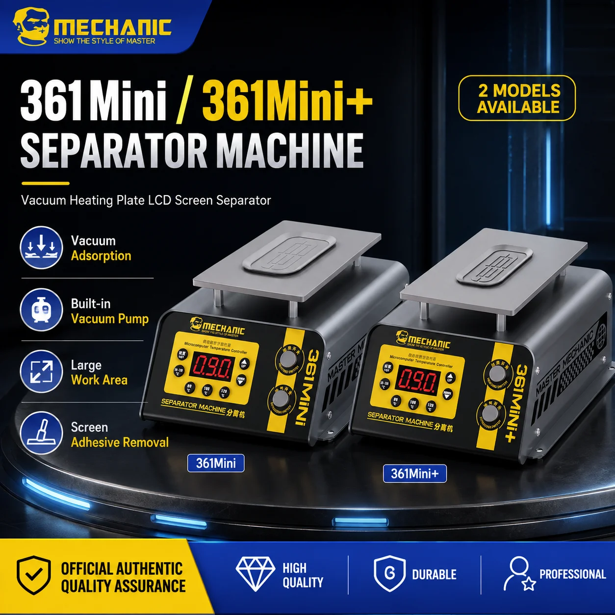 MECHANIC 361Mini 361Mini+ Vacuum Screen Separator Machine for Phone LCD Flat Curved Screen Back Glass Adhesive Removal Repair