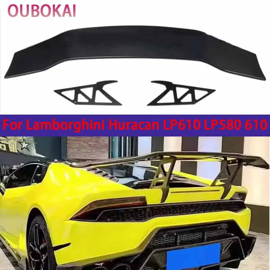 For Lamborghini Huracan LP610 LP580 610 DMC Style Carbon Fiber Tail fins Rear Spoiler Duckbill Car Wing the rear wing  Spoiler